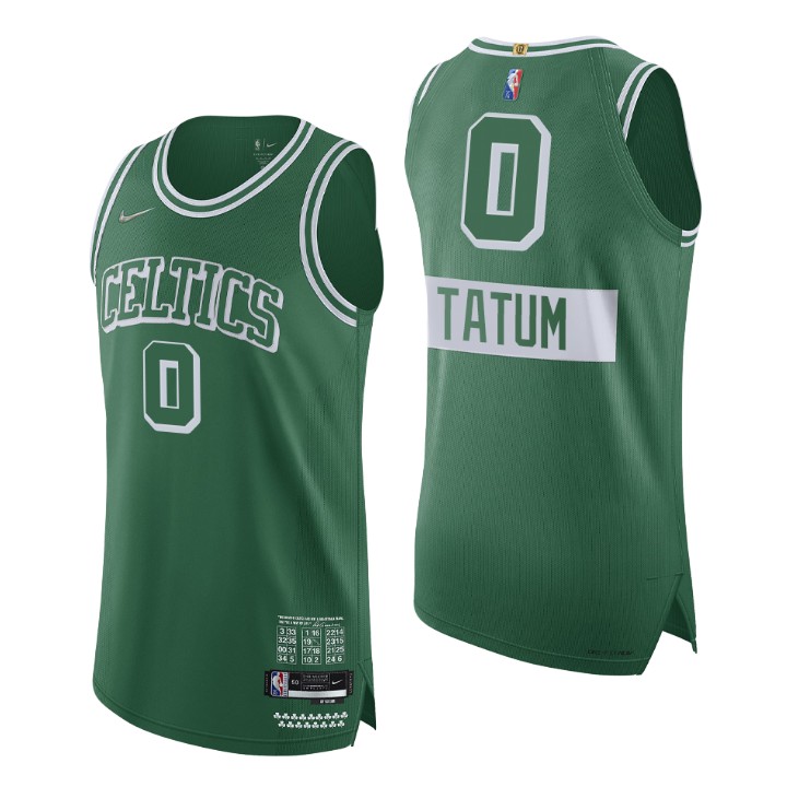 Men's Boston Celtics Jayson Tatum #0 Authentic 2021-22 NBA 75TH City Jersey 2401MNMX